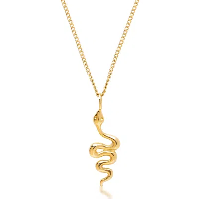 Nialaya Women's Gold Necklace With Mini Snake Pendant