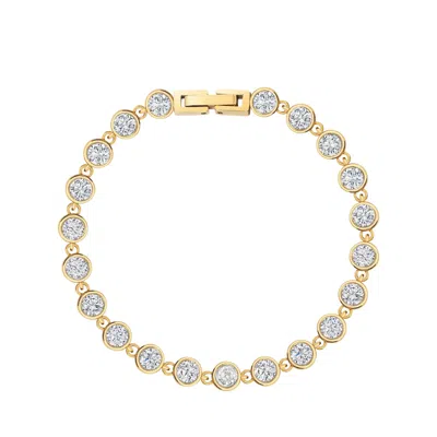 Nialaya Women's Gold Round Cz Link Bracelet
