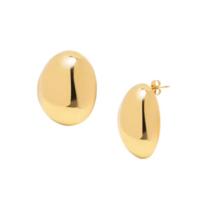 Nialaya Women's Gold Vintage Oval Stud Earrings