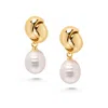 Nialaya Women's Gold / White Pearl Drop Earrings In Gold