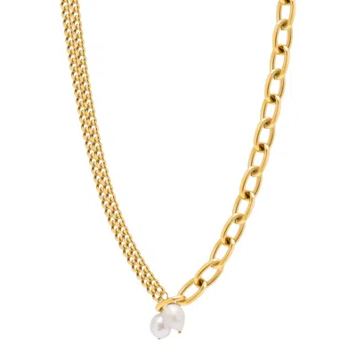 Nialaya Women's Gold / White Transformer Pearl Necklace In Multi