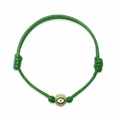 Nialaya Women's Green Evil Eye String Bracelet