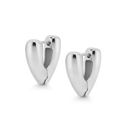 Nialaya Women's Heart Hoop Earrings In Silver