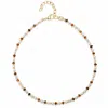 Nialaya Women's Mini Beaded Choker With Pearls And Tiger Eye