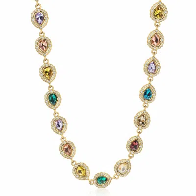 Nialaya Women's Multicolor Teardrop Crystal Choker In Blue/green/purple/red/white/yellow