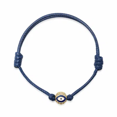 Nialaya Women's Navy Blue Evil Eye String Bracelet
