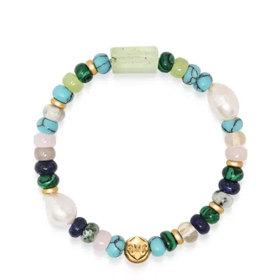 Nialaya Women's Ocean Mosaic Wristband In Blue/green/yellow