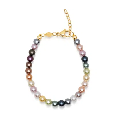 Nialaya Women's Rainbow Pearl Bracelet In Multi