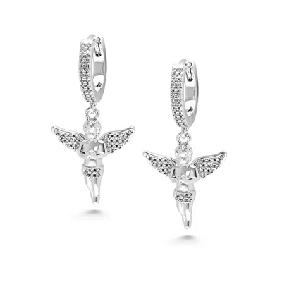 Nialaya Women's Silver Angel Earrings
