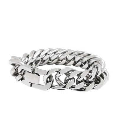 Nialaya Women's Silver Chunky Cuban Chain Bracelet