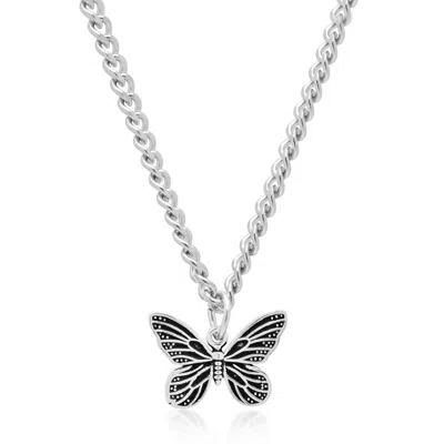 Nialaya Women's Silver Necklace With Butterfly Pendant In Metallic