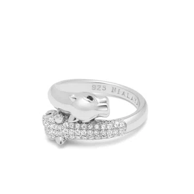 Nialaya Women's Twisted Sterling Silver Panther Ring