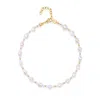 Nialaya Women's White / Gold Portofino Pearl Choker