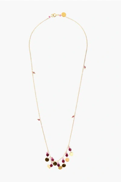 Niani Golden Necklace With Beads Detail
