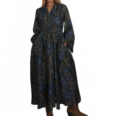 Nibi Mtk Aria Maxi Dress In Blue Flower In Multi