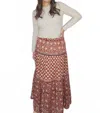 Nibi Mtk Bea Maxi Skirt In Red Lotus In Multi