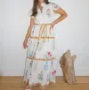 Nibi Mtk Boho Floral Montauk Maxi Dress In White Multicolor In Multi