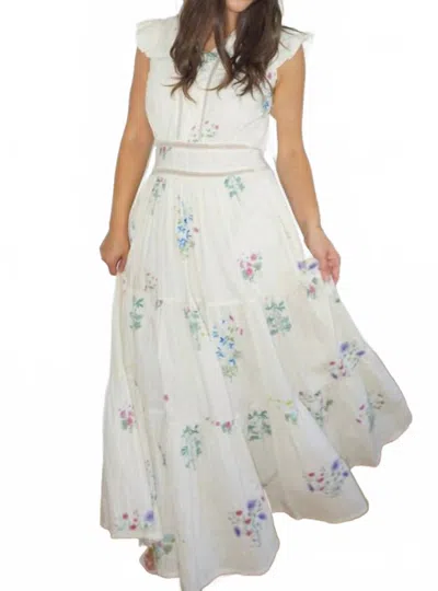 Nibi Mtk Botanical Dress In Cream In White