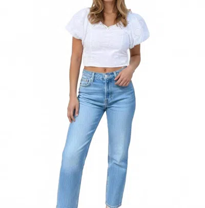 Nibi Mtk Carmen Eyelet Top In White