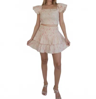 Nibi Mtk Cleo Mini Skirt In Pink Jacquard