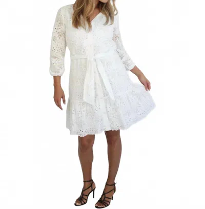 Nibi Mtk Georgia Palm Eyelet Dress In White