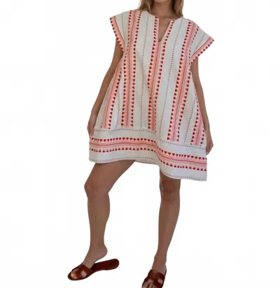 Nibi Mtk Josie Mini Dress In Red/cream In White