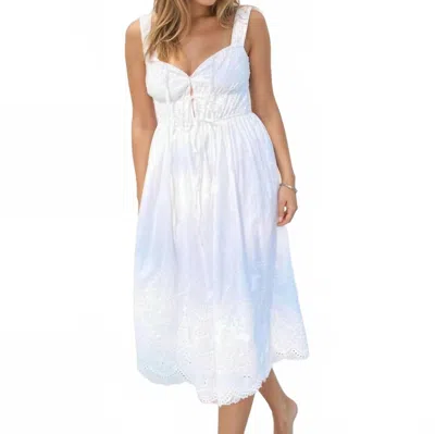 Nibi Mtk Louisa Eyelet Midi Dress In White