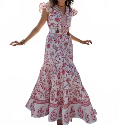 Nibi Mtk Percy Maxi Dress In Cali Red In Purple