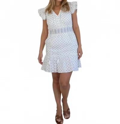 Nibi Mtk Percy Woven Mini Dress In Grey Dot In White