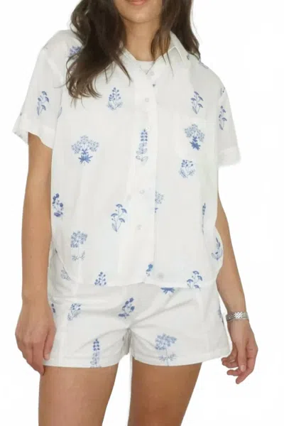 Nibi Mtk Rory Shirt In White / Blue In Multi