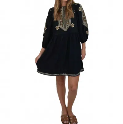 Nibi Mtk Scout Mini Dress In Black Embroidered