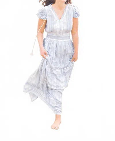 Nibi Mtk Sequin Percy Maxi Dress In Grey Stripe/sequin In Multi