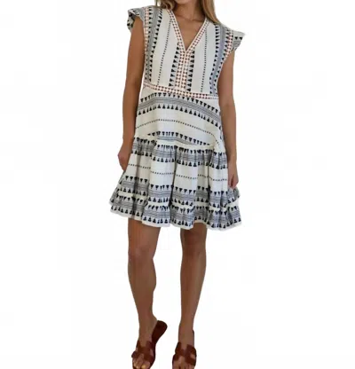 Nibi Mtk Shayna Woven Mini Dress In Black/cream In Multi