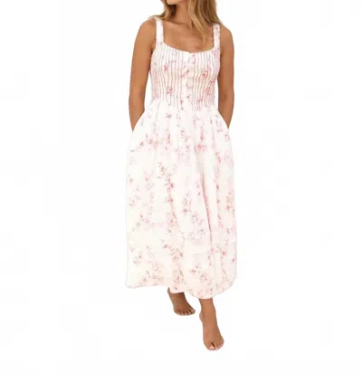 Nibi Mtk Shelby Corset Midi Dress In Red Gardenia In Multi