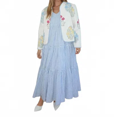 Nibi Mtk Shylah Quilted Jacket In Mixed Print Floral In Blue