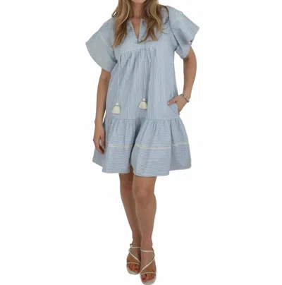 Nibi Mtk Sicily Dress In Blue Seersucker