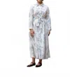 Nibi Teal Palms Maxi Dress In Faded In Multi