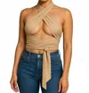 Nic & Jo Sculpt Halter Top In Khaki In Brown