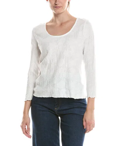 Nic And Zoe Nic & Zoe 3/4 Sleeve Lace Knit Scoop T-shirt In White