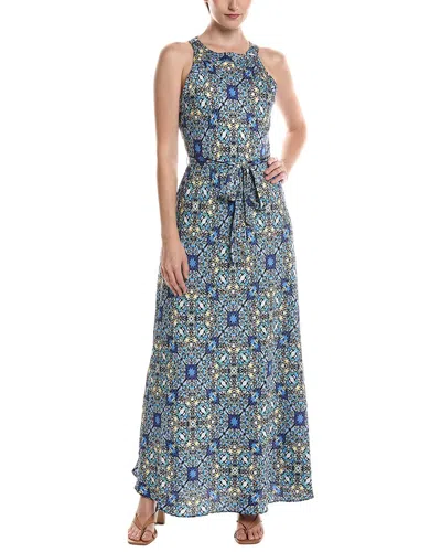 Nic And Zoe Nic & Zoe Filagree Tile Becca Dress In Blue