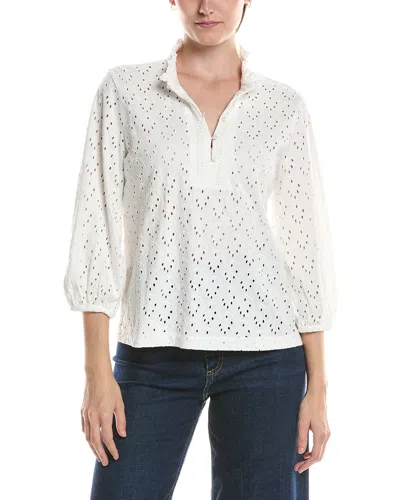 Nic And Zoe Nic & Zoe Knit Eyelet Top In Neutral