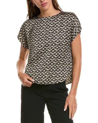 Nic And Zoe Nic & Zoe Lacy Diamonds Day Gloss Woven T-shirt In Black