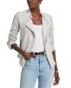 Nic And Zoe Fringe Mix Knit Jacket In Sugar Cookie