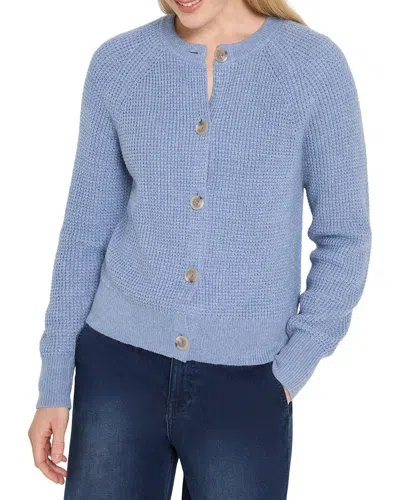 Nic And Zoe Nic+zoe Plus Waffle Cardigan In Blue