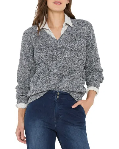 Nic And Zoe Nic+zoe Shaker Stitch Sweater In Gray