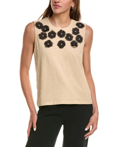 Nic And Zoe Nic & Zoe Organza Applique Tank In Brown