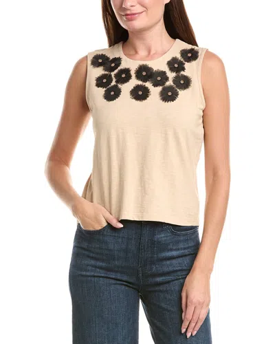 Nic And Zoe Nic & Zoe Organza Applique Tank In Num-neutral Multi
