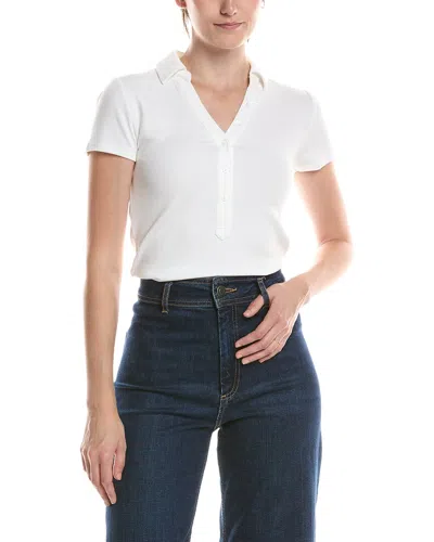 Nic And Zoe Nic & Zoe Perfect Knit Rib Short Sleeve Polo In White