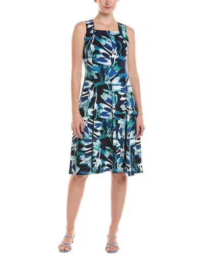Nic And Zoe Nic & Zoe Petite Giverny Knit Blanche Dress In Blue
