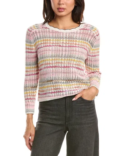 Nic And Zoe Nic & Zoe Petite Mélange Mix Sweater In Pink